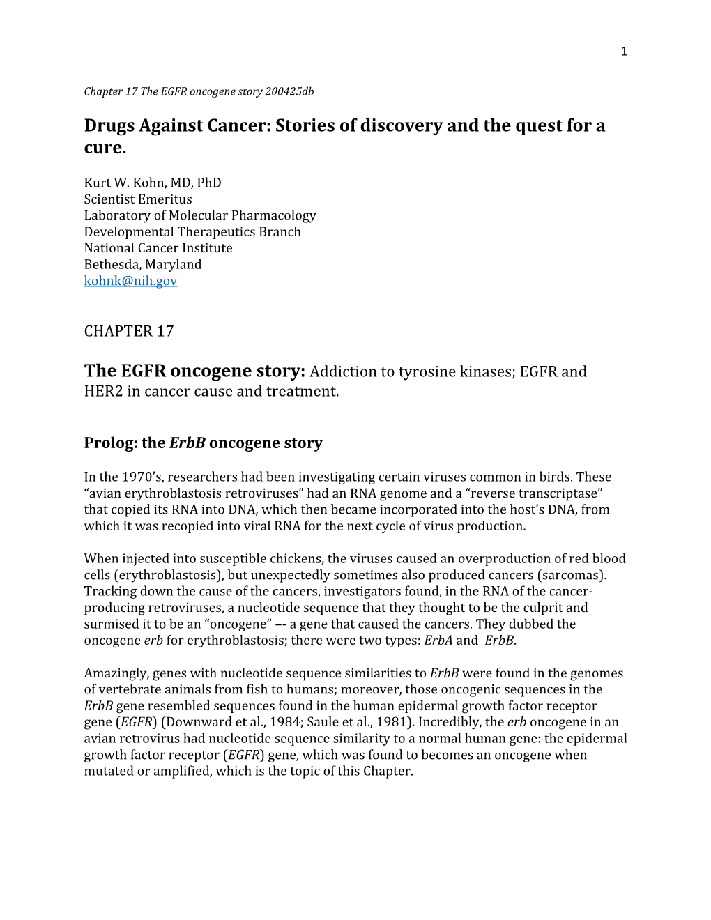 Drugs Against Cancer: Stories of Discovery and the Quest for a Cure