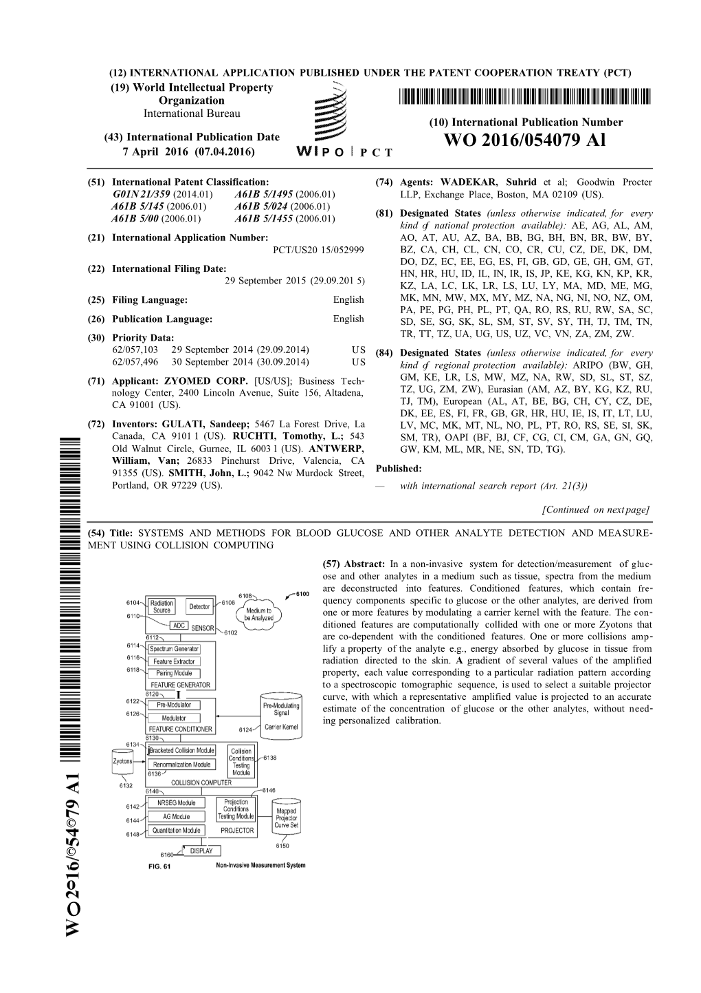 WO 2016/054079 Al 7 April 2016 (07.04.2016) P O P C T