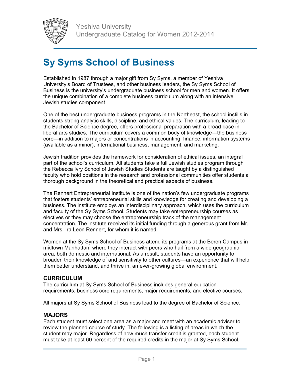 Sy Syms School of Business