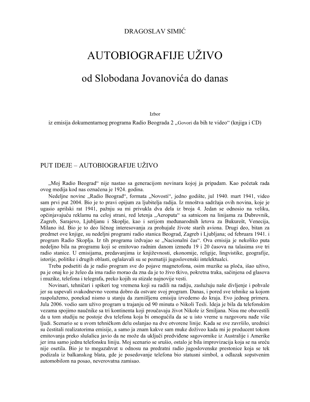 Autobiografije Uživo