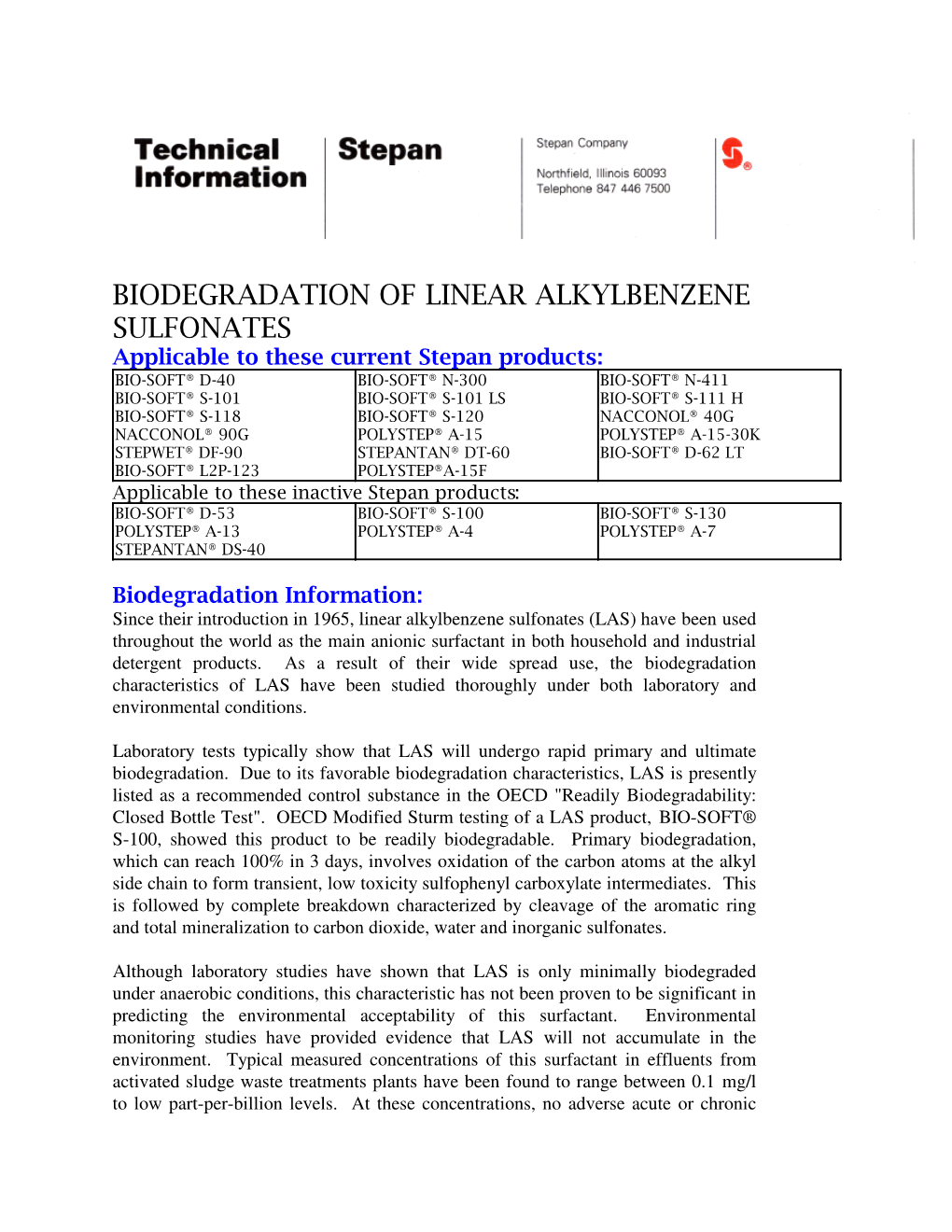 Biodegradation of Linear Alkylbenzene Sulfonates
