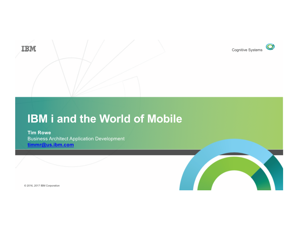 Overview of Mobile Technolgies on IBM I