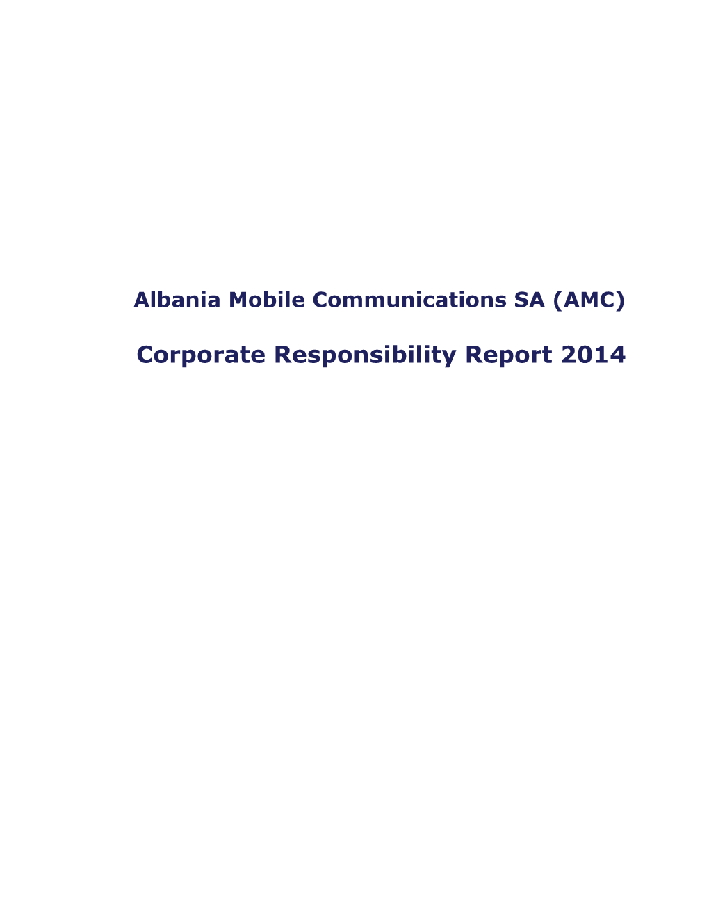 Corporate Responsibility Report 2014