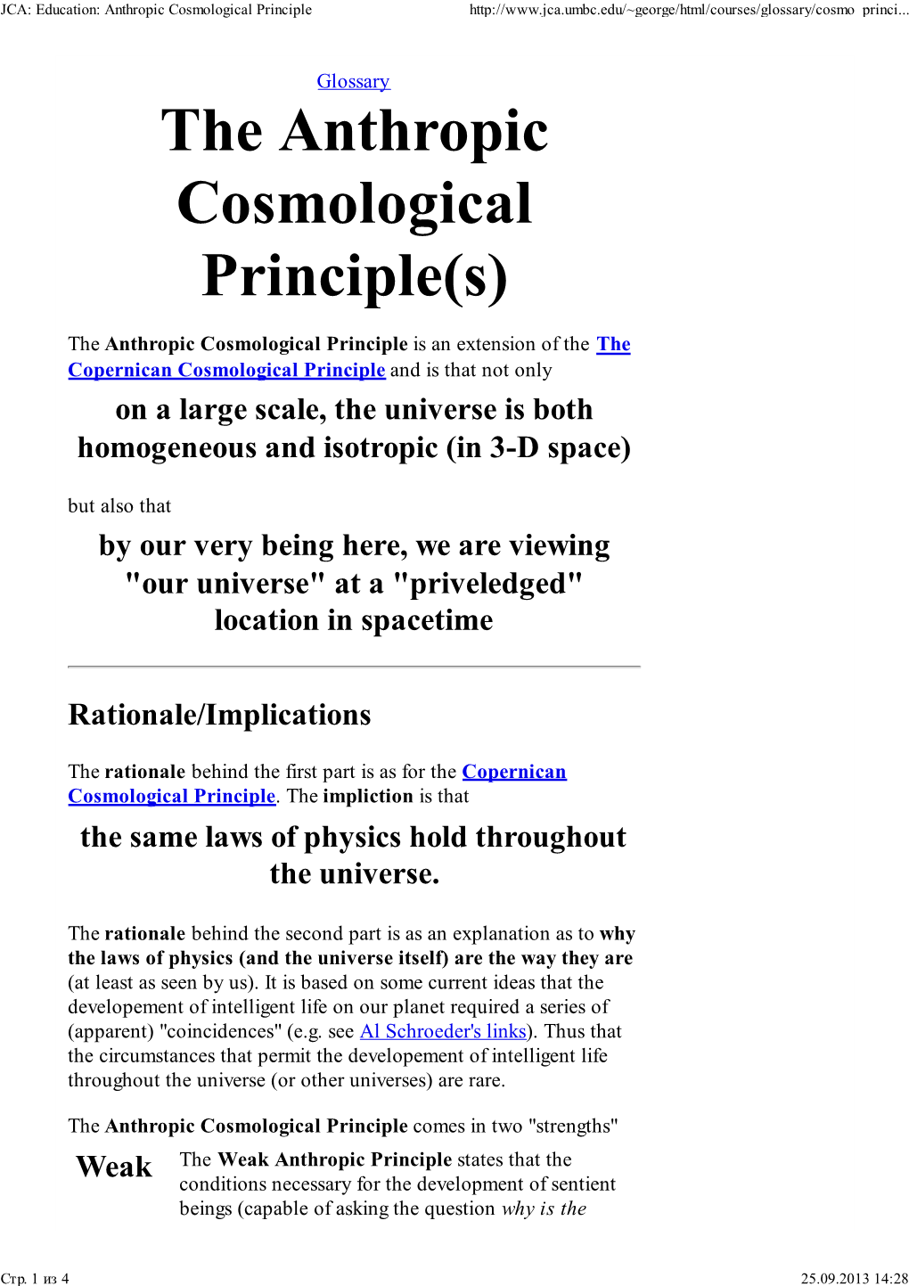 Discussion on the Anthropic Principle of Barrow and Tipler Vs. Divine