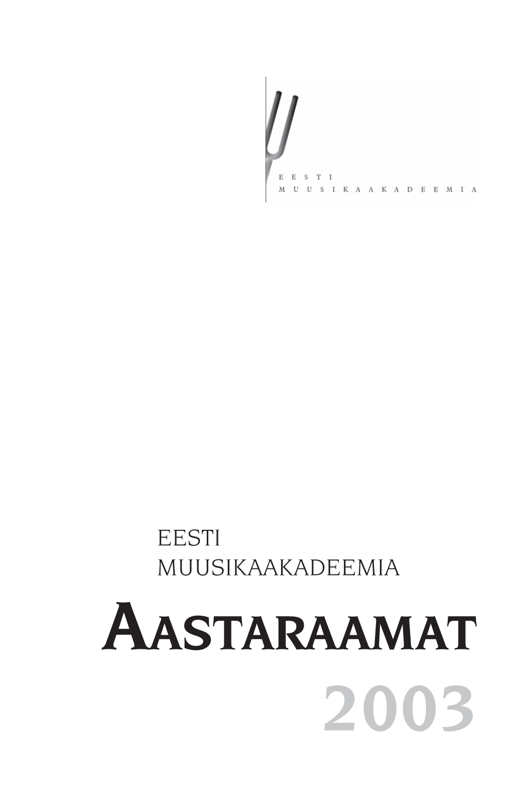 Aastaraamat 1 2003 Sisukord