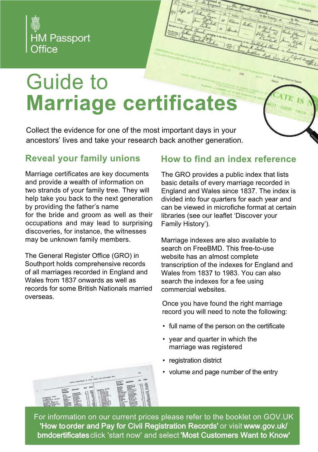 Guide to Marriage Certificates