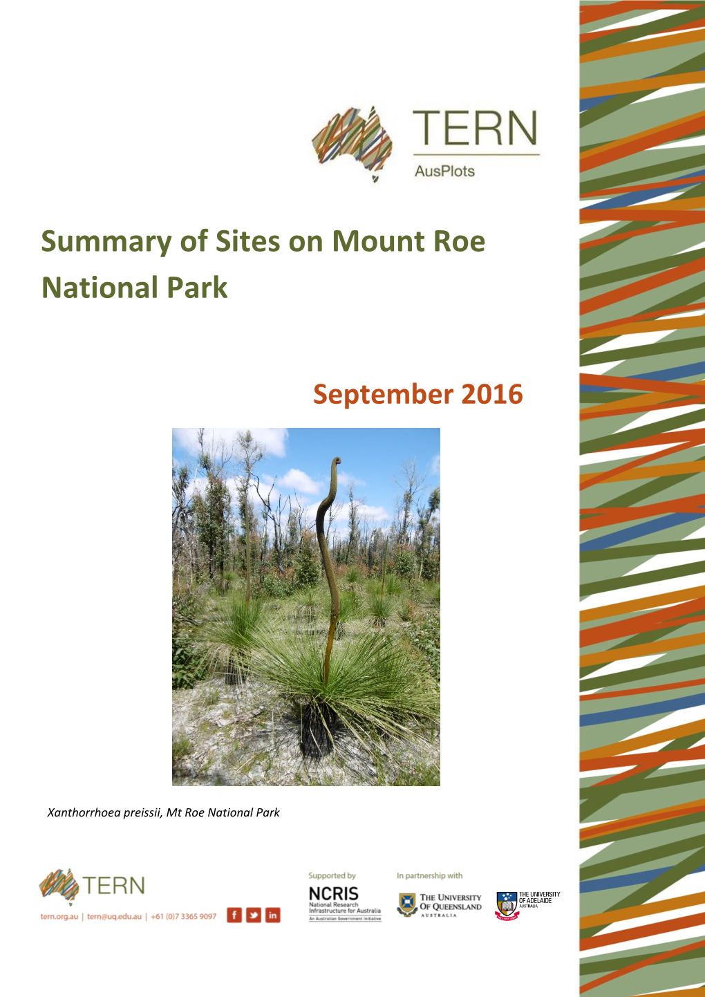 Summary of Sites on Mount Roe National Park