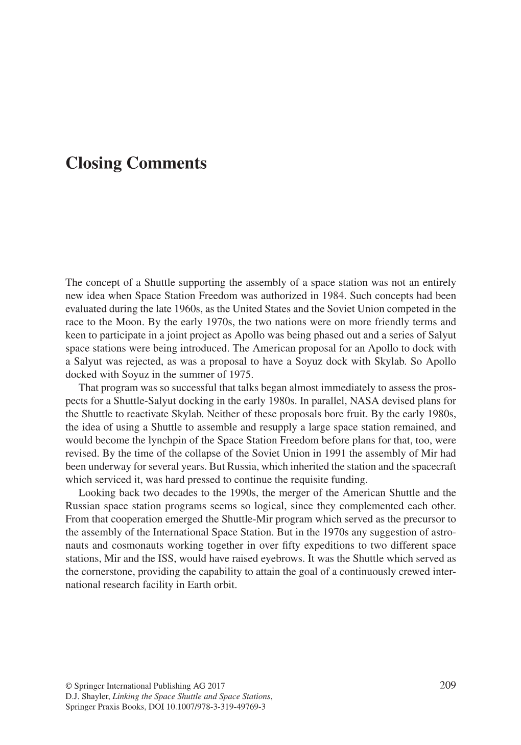 Closing Comments