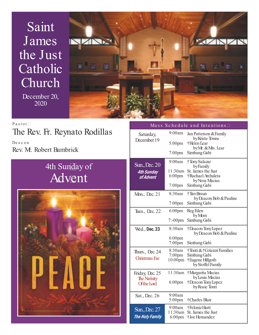 Saint James the Just Catholic Church Advent