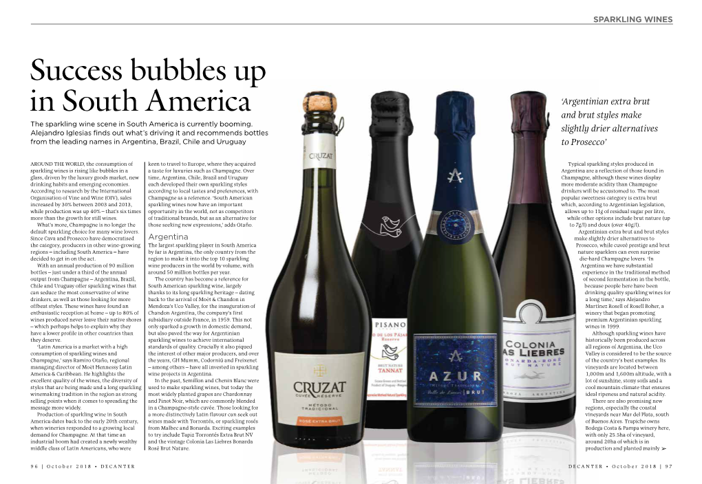 Success Bubbles up in South America