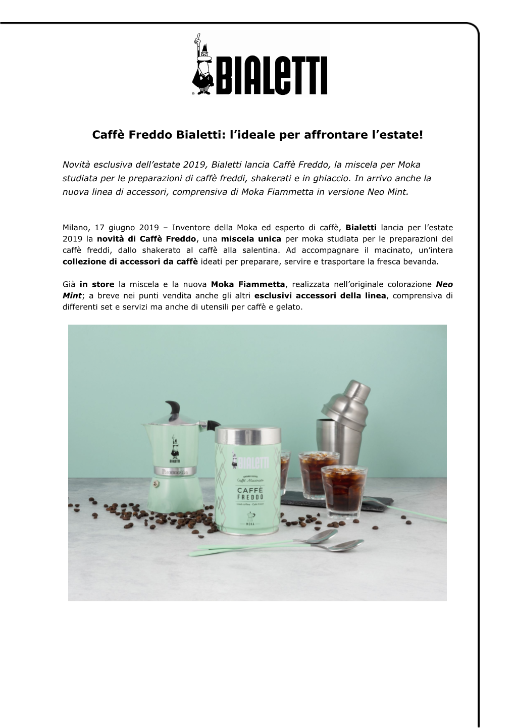 Caffè Freddo Bialetti: L’Ideale Per Affrontare L’Estate!