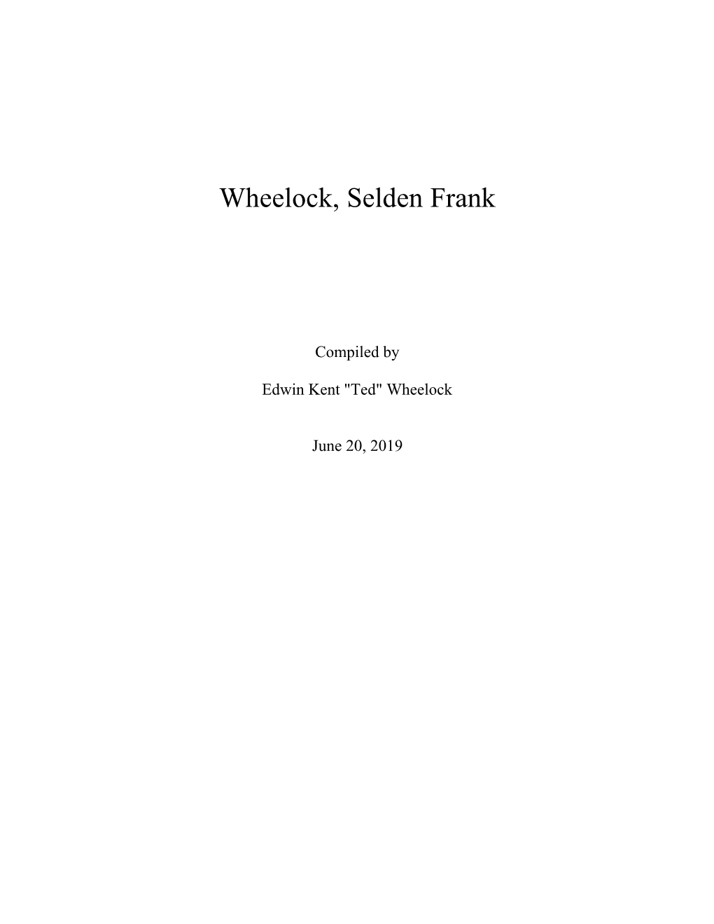 Wheelock, Selden Frank