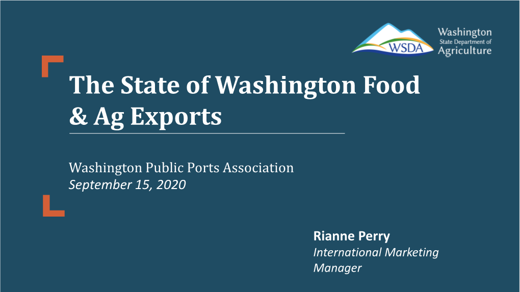 Sept. 15, 2020 Presentation from the Washington Department of Agriculture