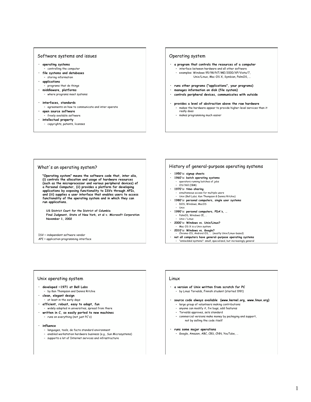 History of General-Purpose Operating Systems Unix Opera