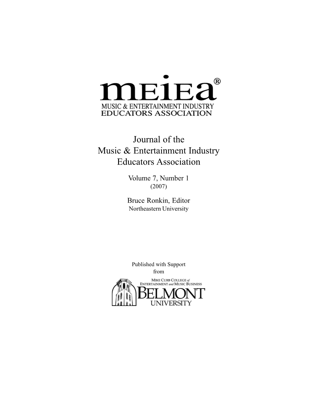 Journal of the Music & Entertainment Industry Educators Association