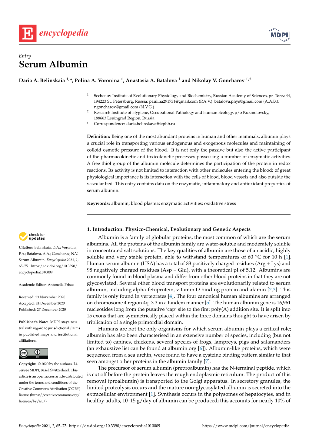 Serum Albumin