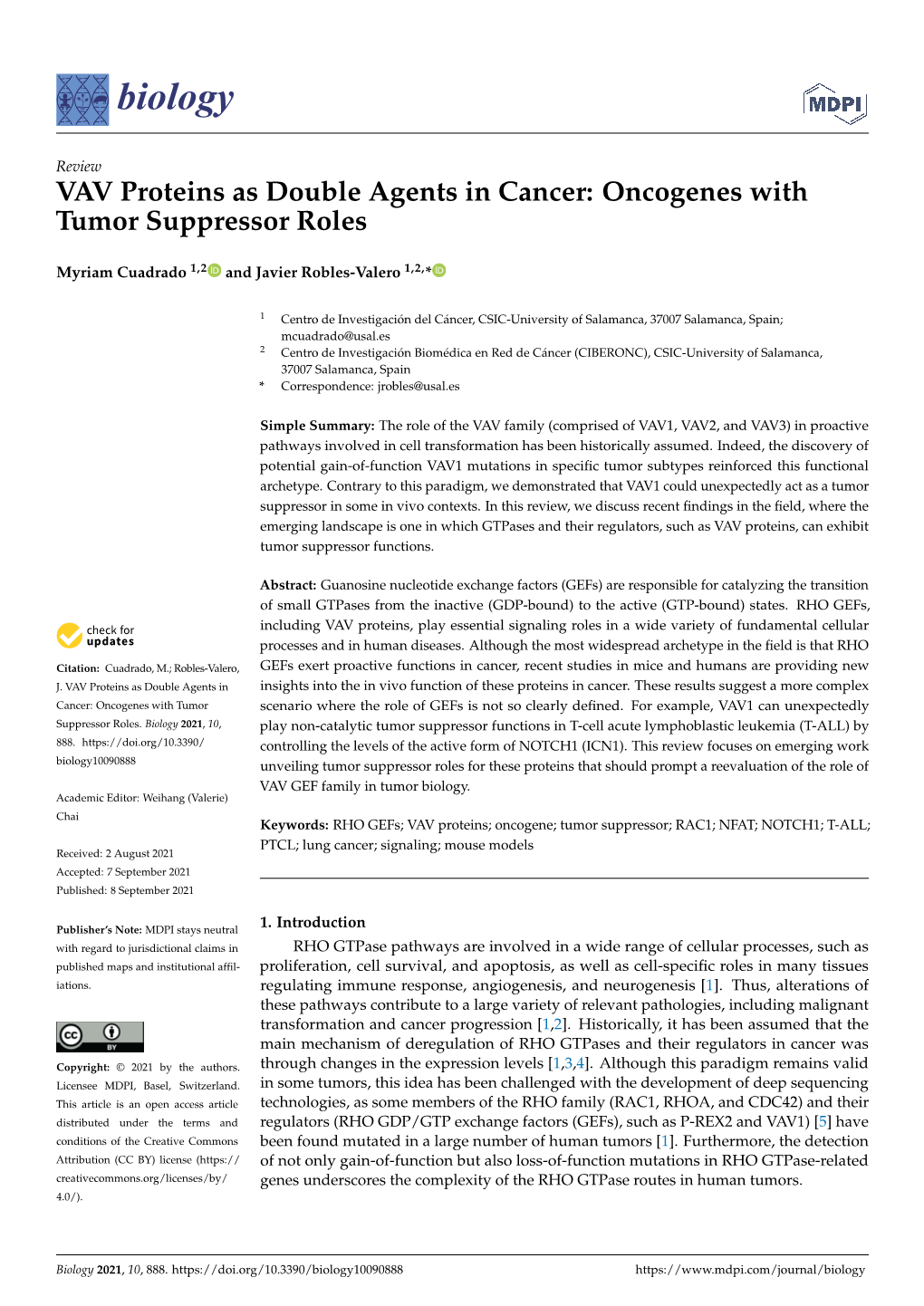 VAV Proteins As Double Agents in Cancer: Oncogenes with Tumor Suppressor Roles