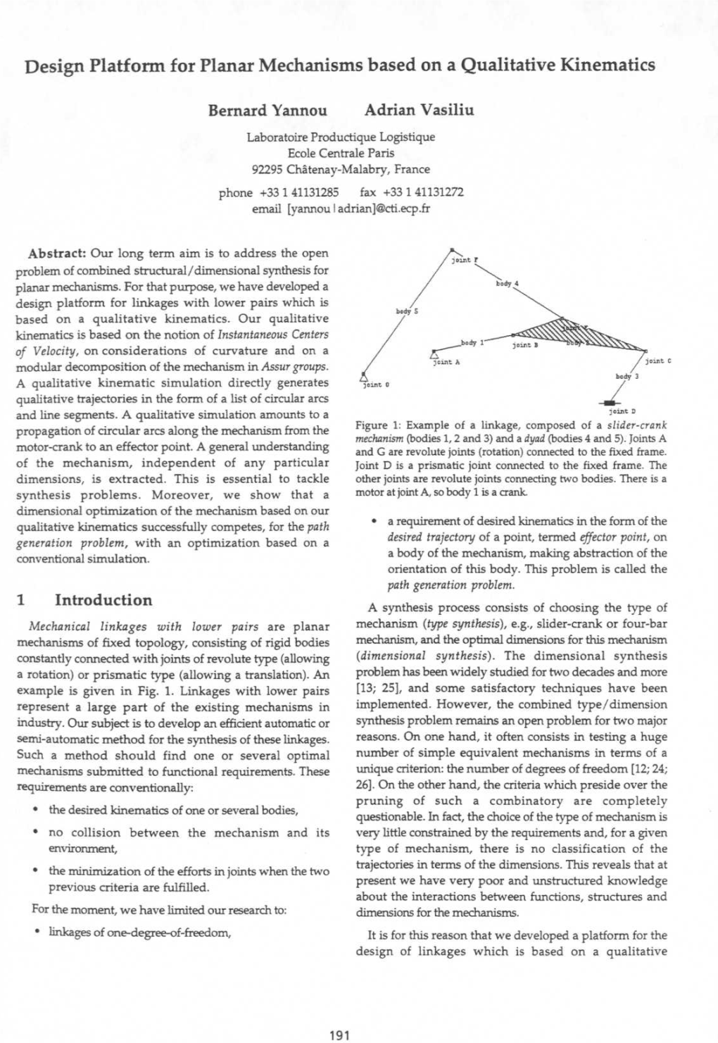 Design Platform for Planar Mechanisms Based on a Qualitative Kinematics