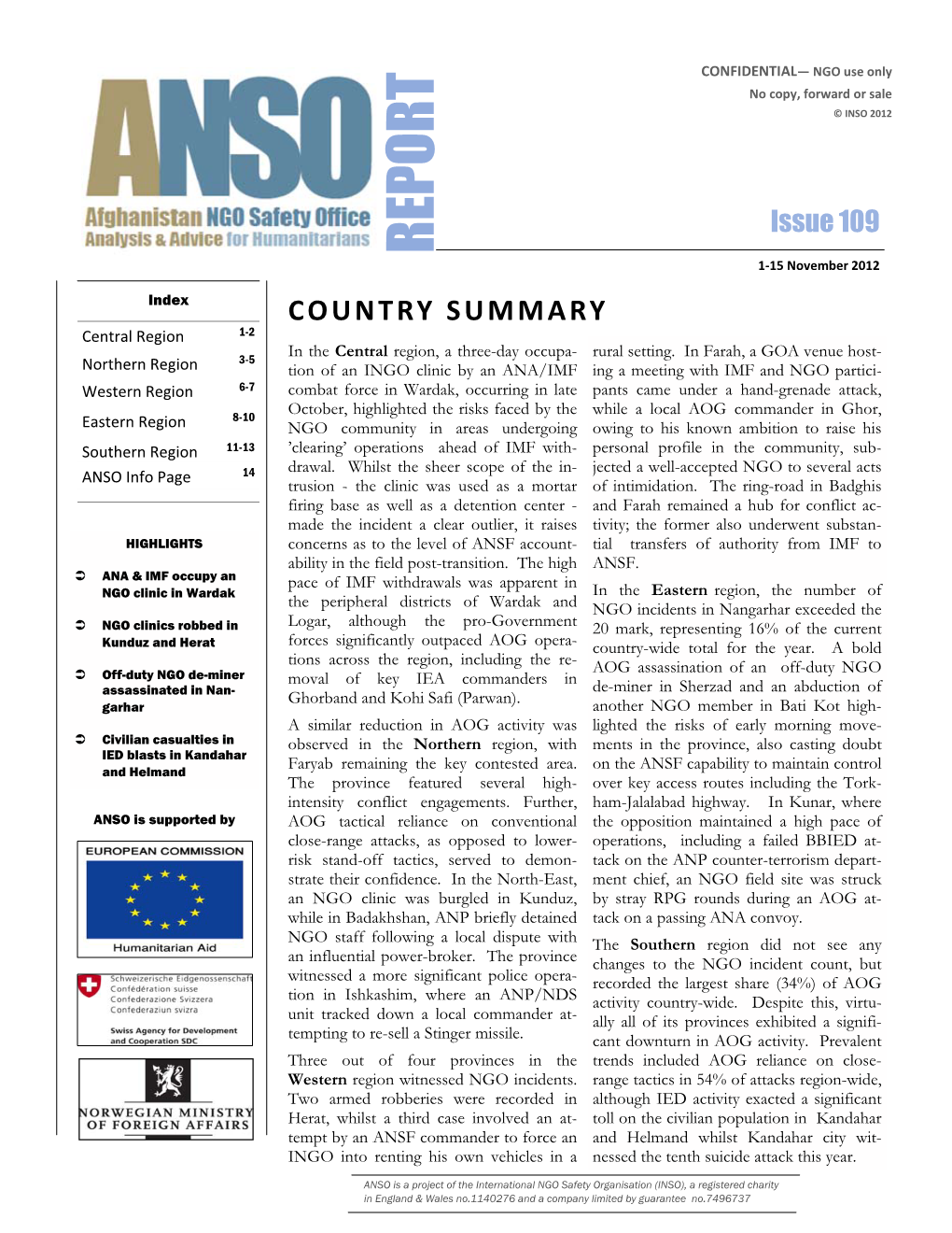 THE ANSO REPORT Page 1