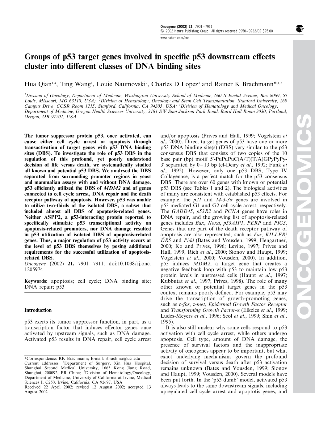 Oncogenomics