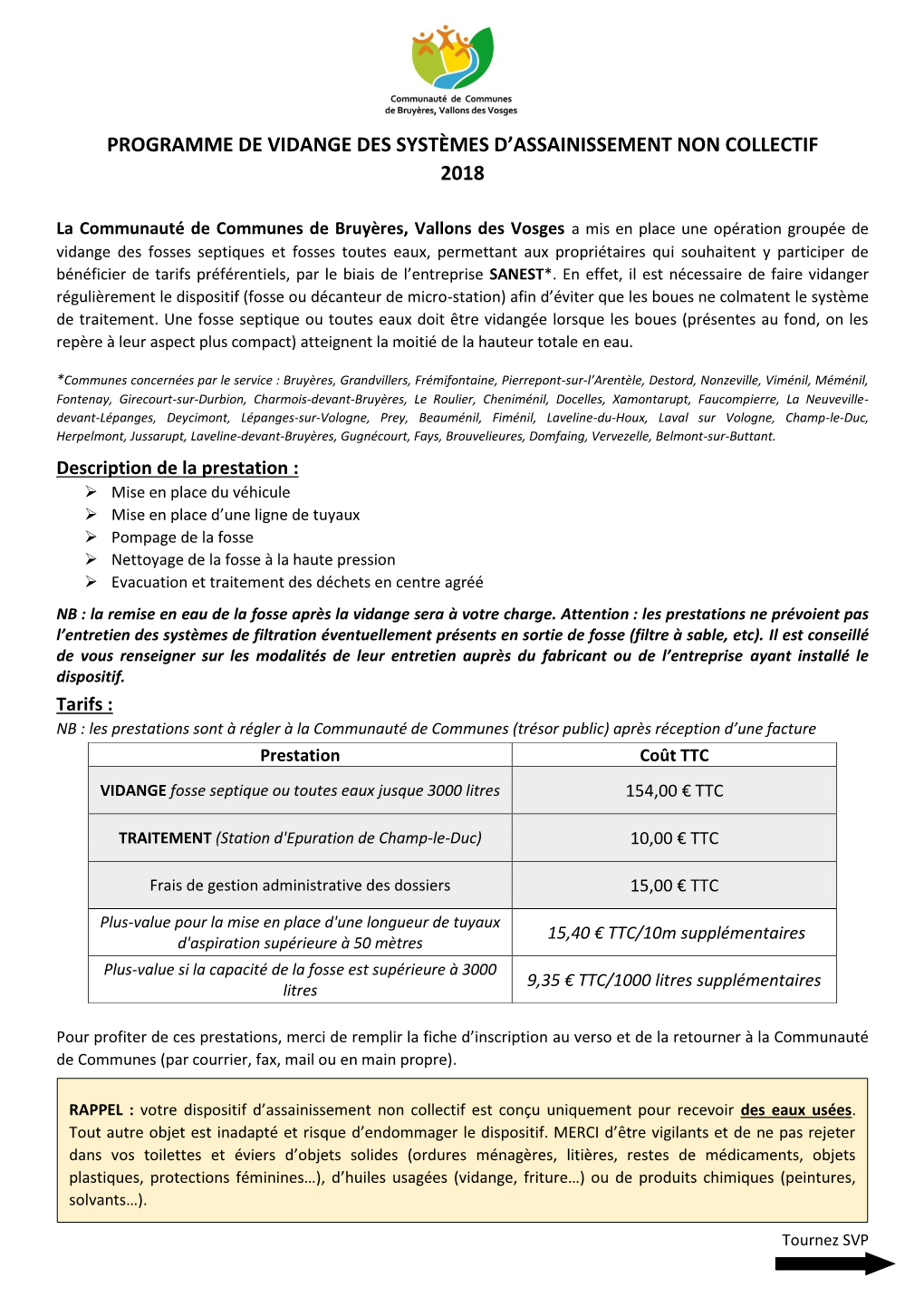 Programme De Vidange Des Systèmes D'assainissement