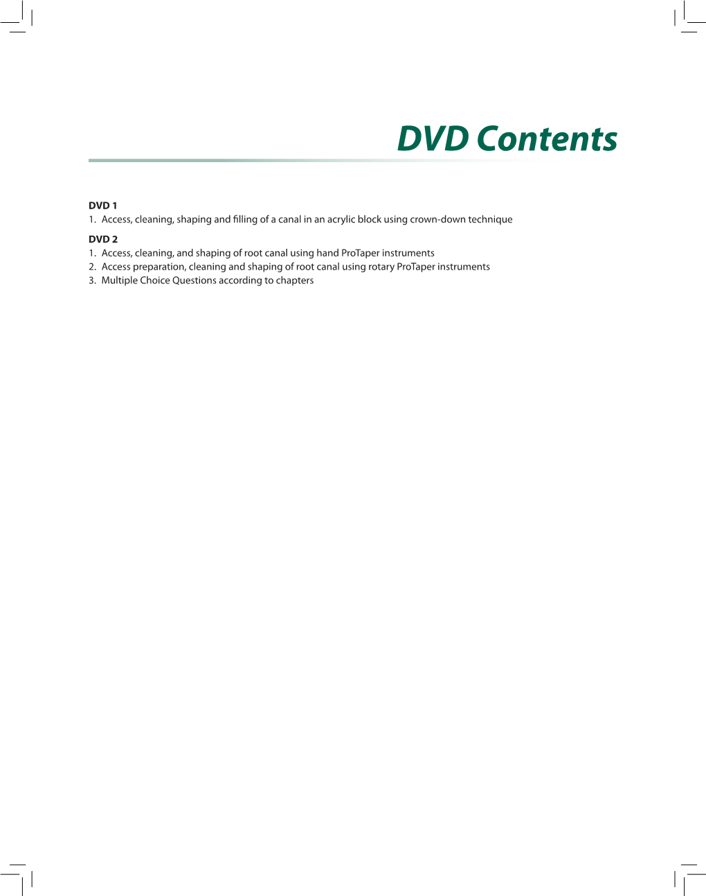 DVD Contents