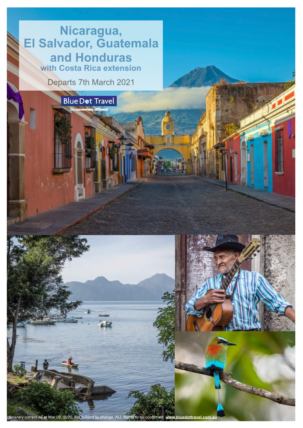 Nicaragua, El Salvador, Guatemala and Honduras with Costa Rica Extension Departs 7Th March 2021