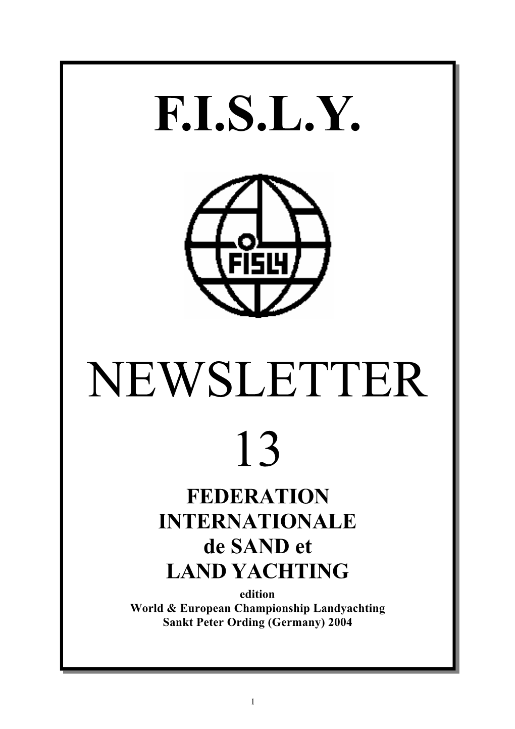 F.I.S.L.Y. Newsletter 13