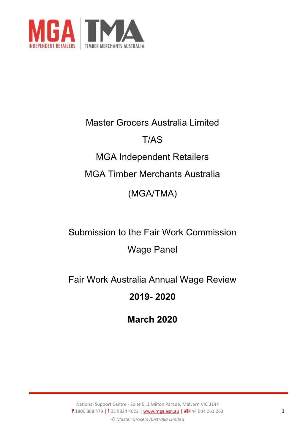 Submission to the Annual Wage Review 2017–18