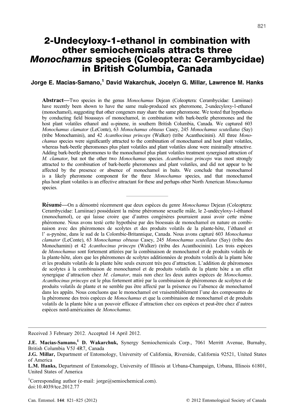 Samano Et Al 2012 Monochamus Pheromones CE