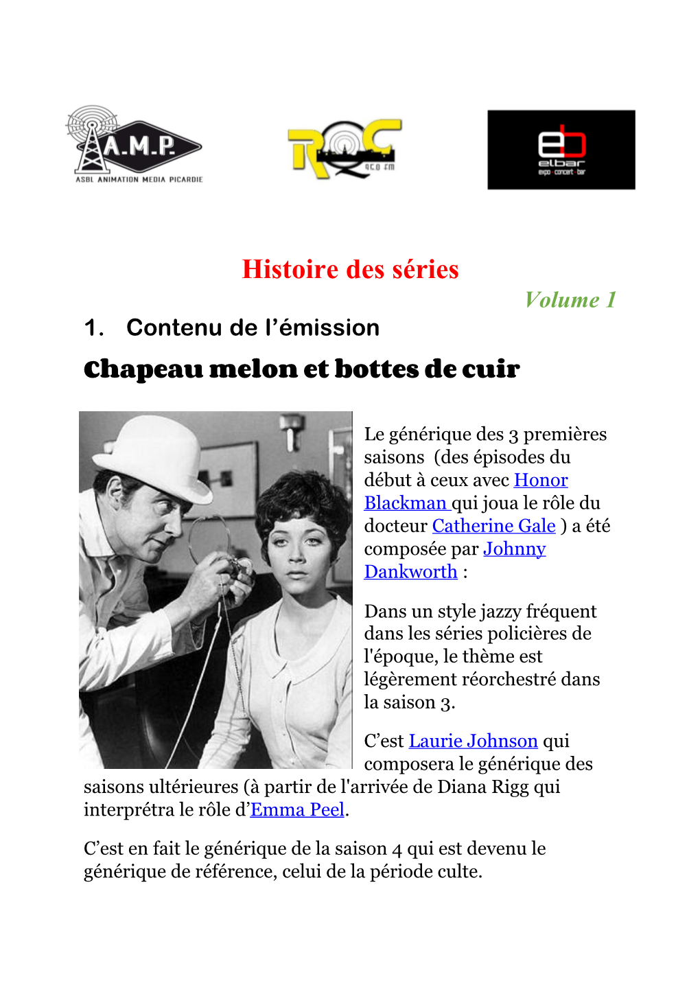 Histoire Des Séries Volume 1 1