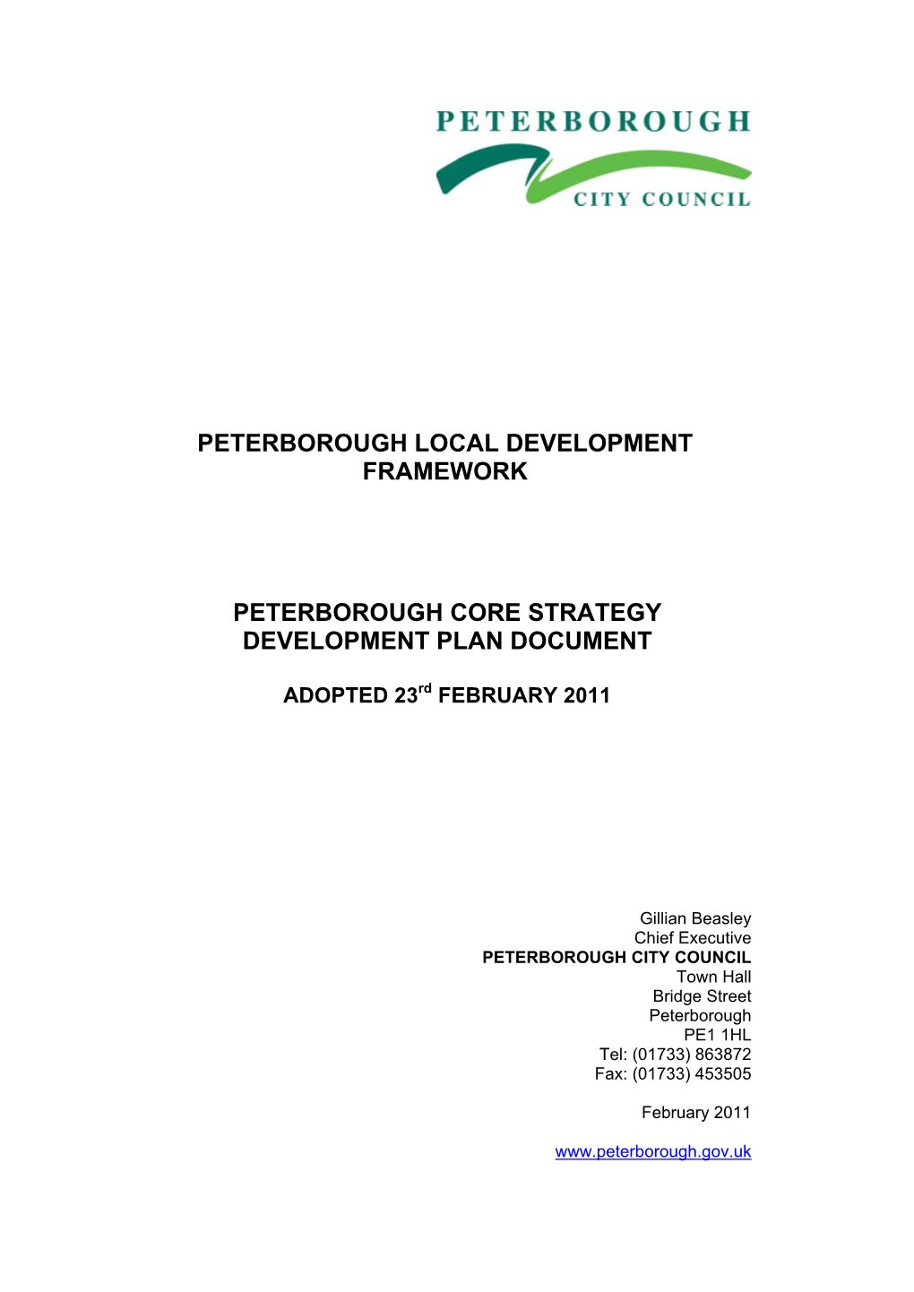 Core Strategy DPD: Adopted 2011 Preface