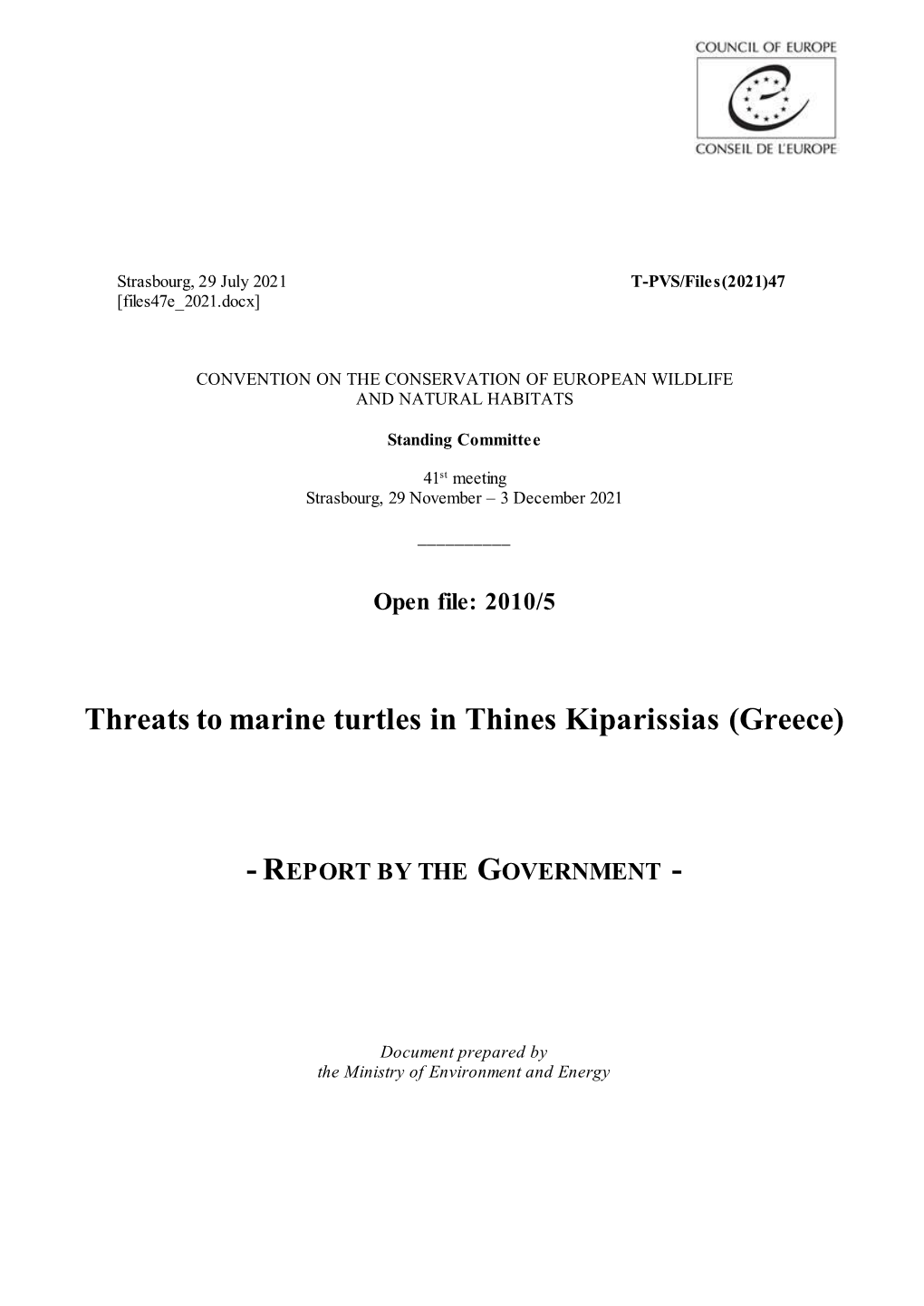 Threats to Marine Turtles in Thines Kiparissias (Greece)