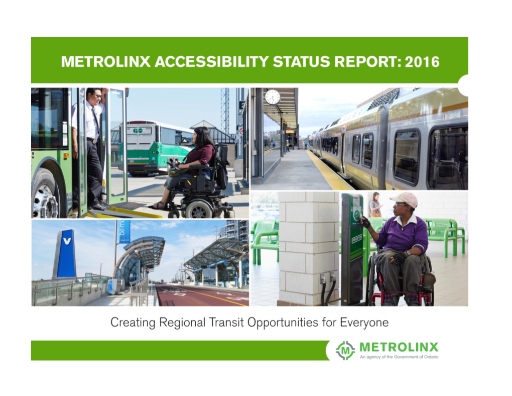 Metrolinx Accessibility Status Report 2016