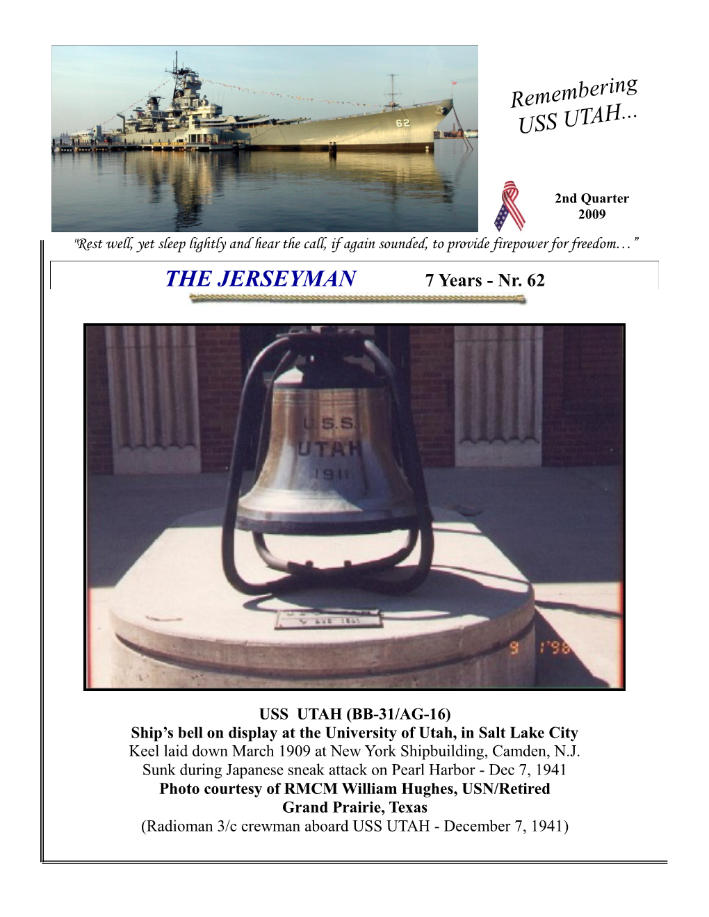 THE JERSEYMAN Remembering USS UTAH