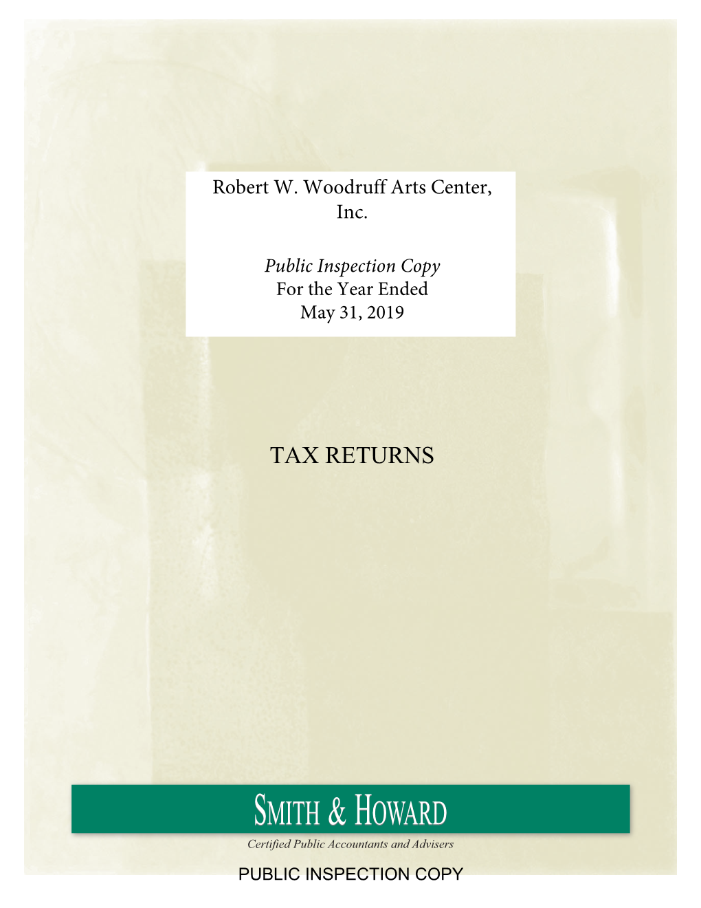 V1|ROBERT W. WOODRUFF ARTS CENTER|81506|NOT-FOR-PROFIT|TAX RETURN|PUBLIC INSPECTION COPY|2019|5/31|202