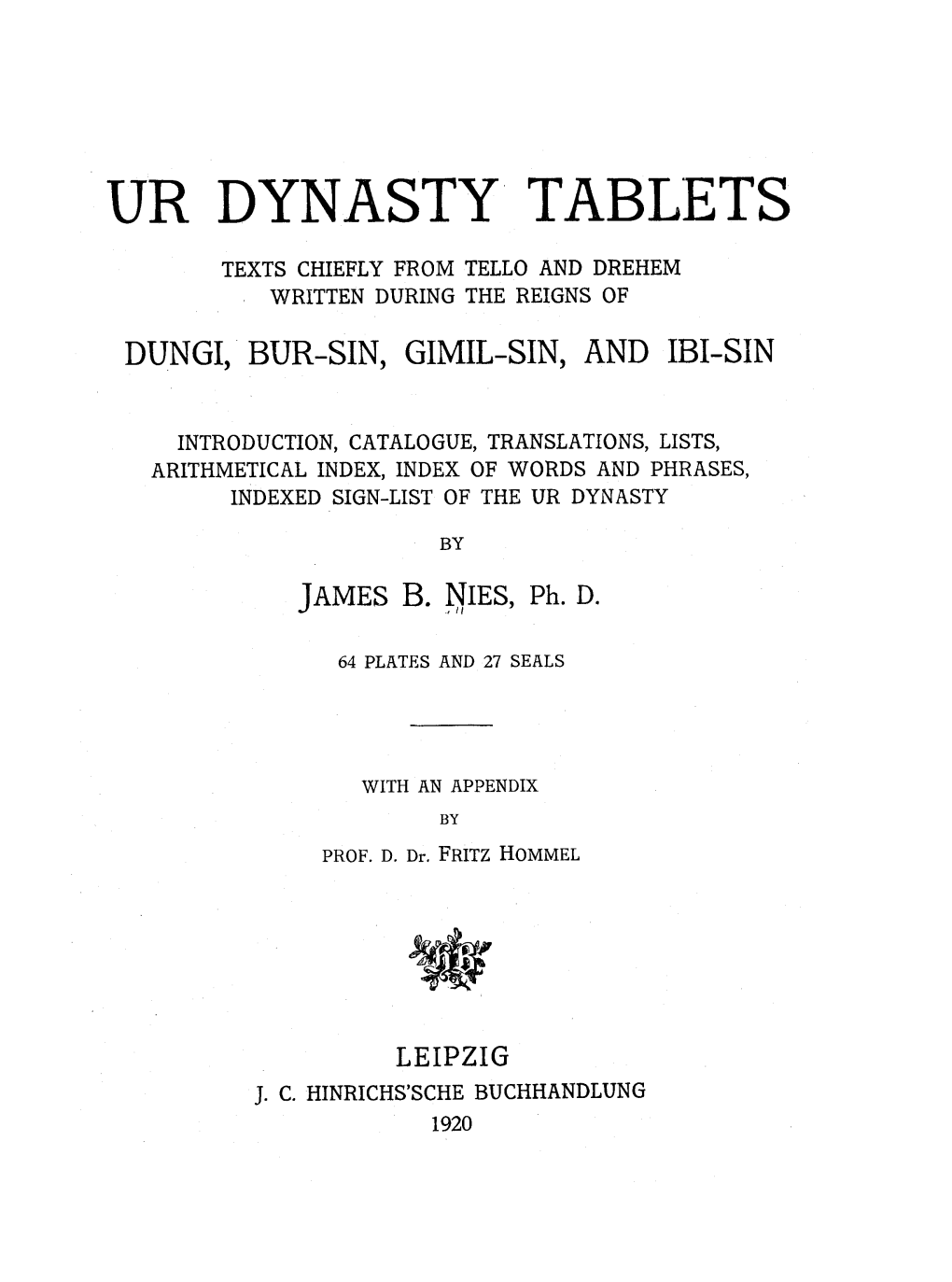 Ur Dynasty Tablets