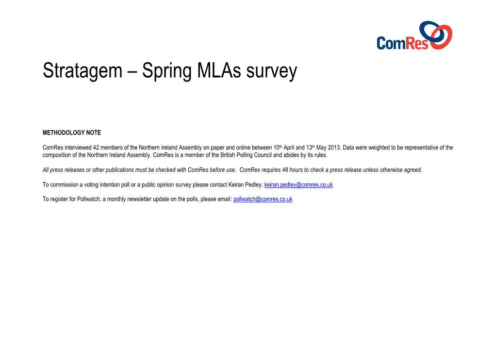 Stratagem – Spring Mlas Survey