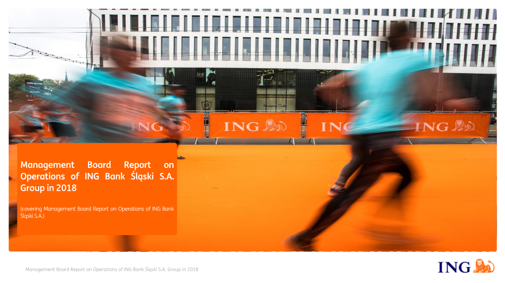Management Board Report on Operations of ING Bank Śląski S.A. Group in 2018