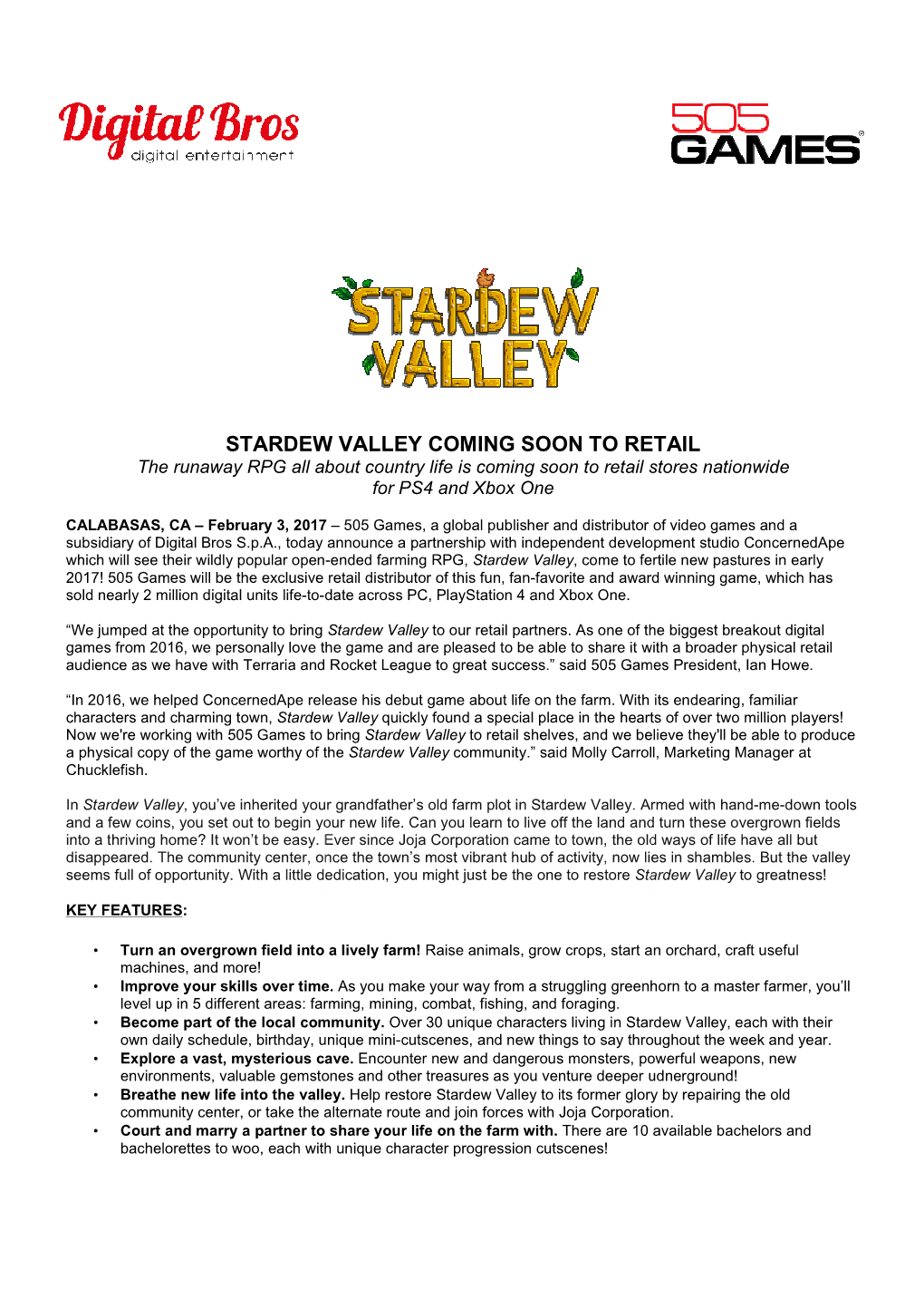 Stardew Stardew Valley Coming Soon to Retail Retail