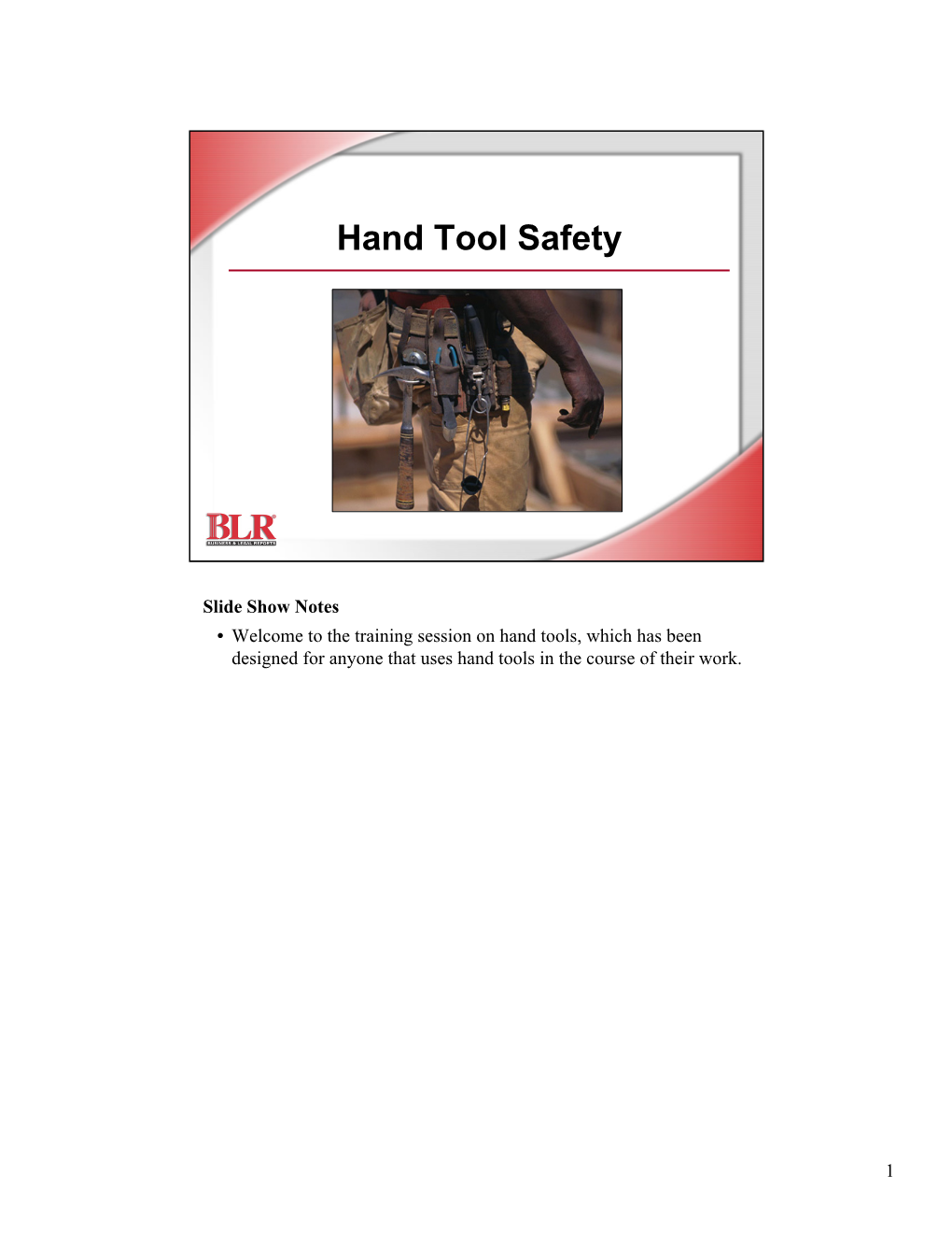 Hand Tool Safety