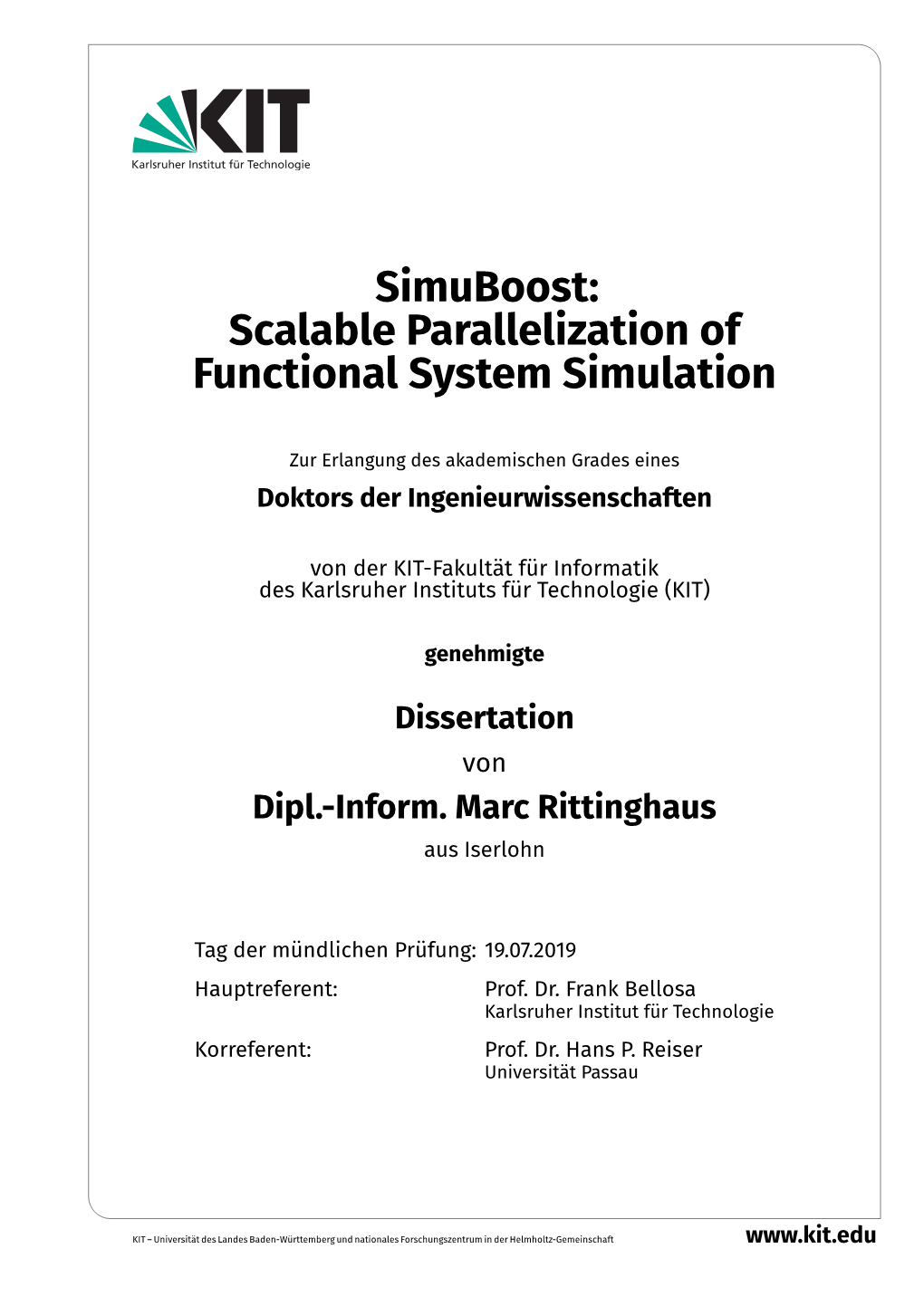 Simuboost: Scalable Parallelization of Functional System Simulation