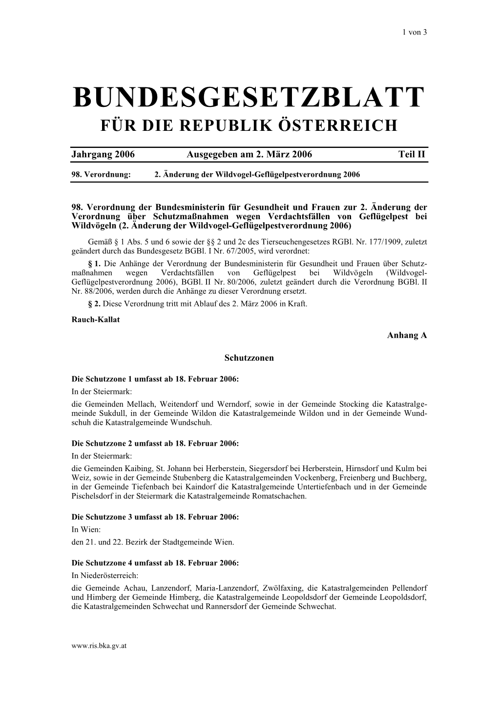 Bundesgesetzblatt Für Die Republik Österreich