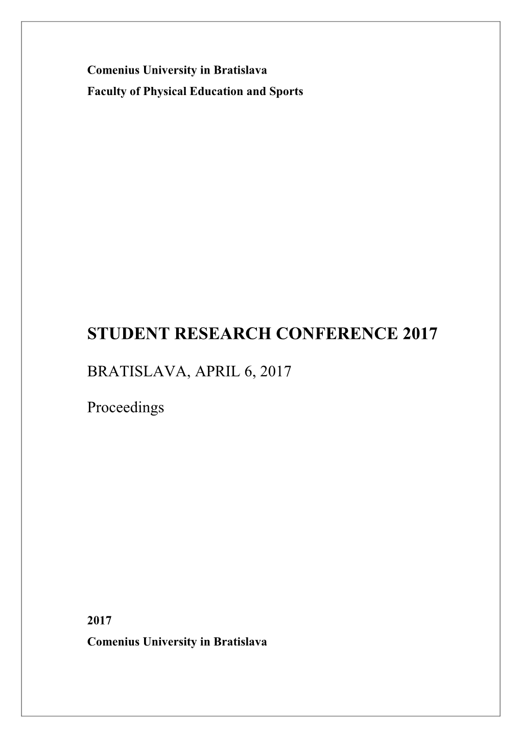 Student Research Conference 2017