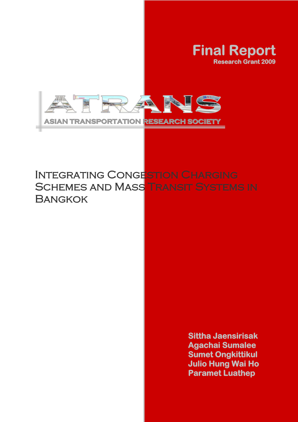 Final Report Research Grant 2009