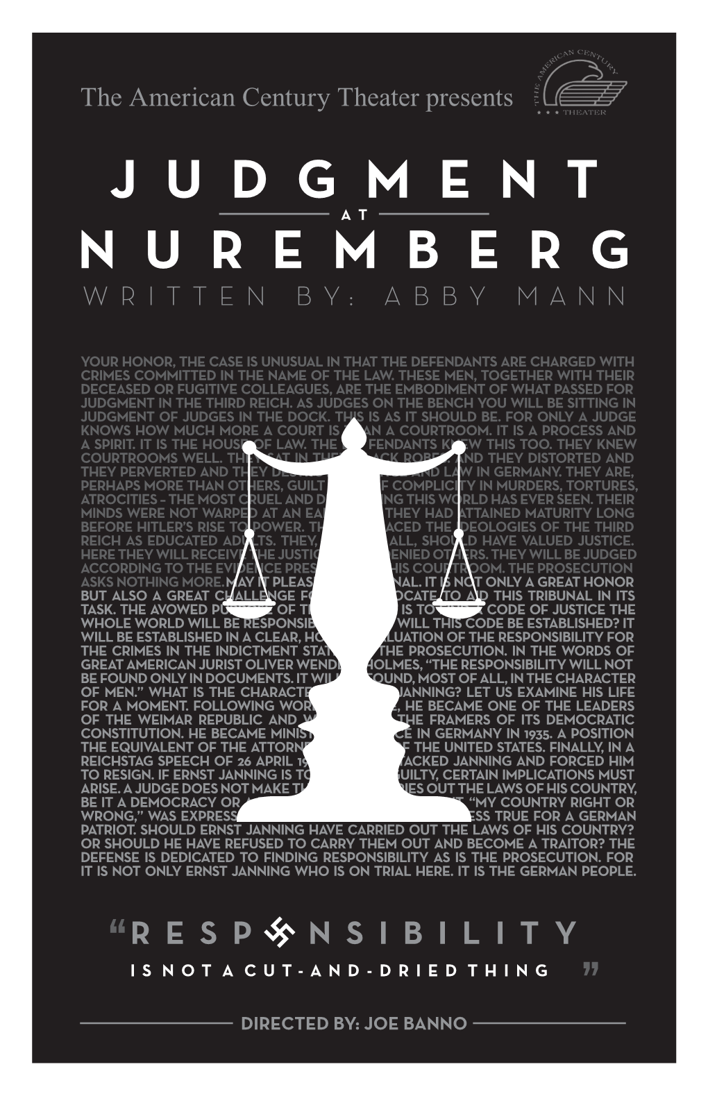 Judgment at Nuremberg Written By: Abby Mann