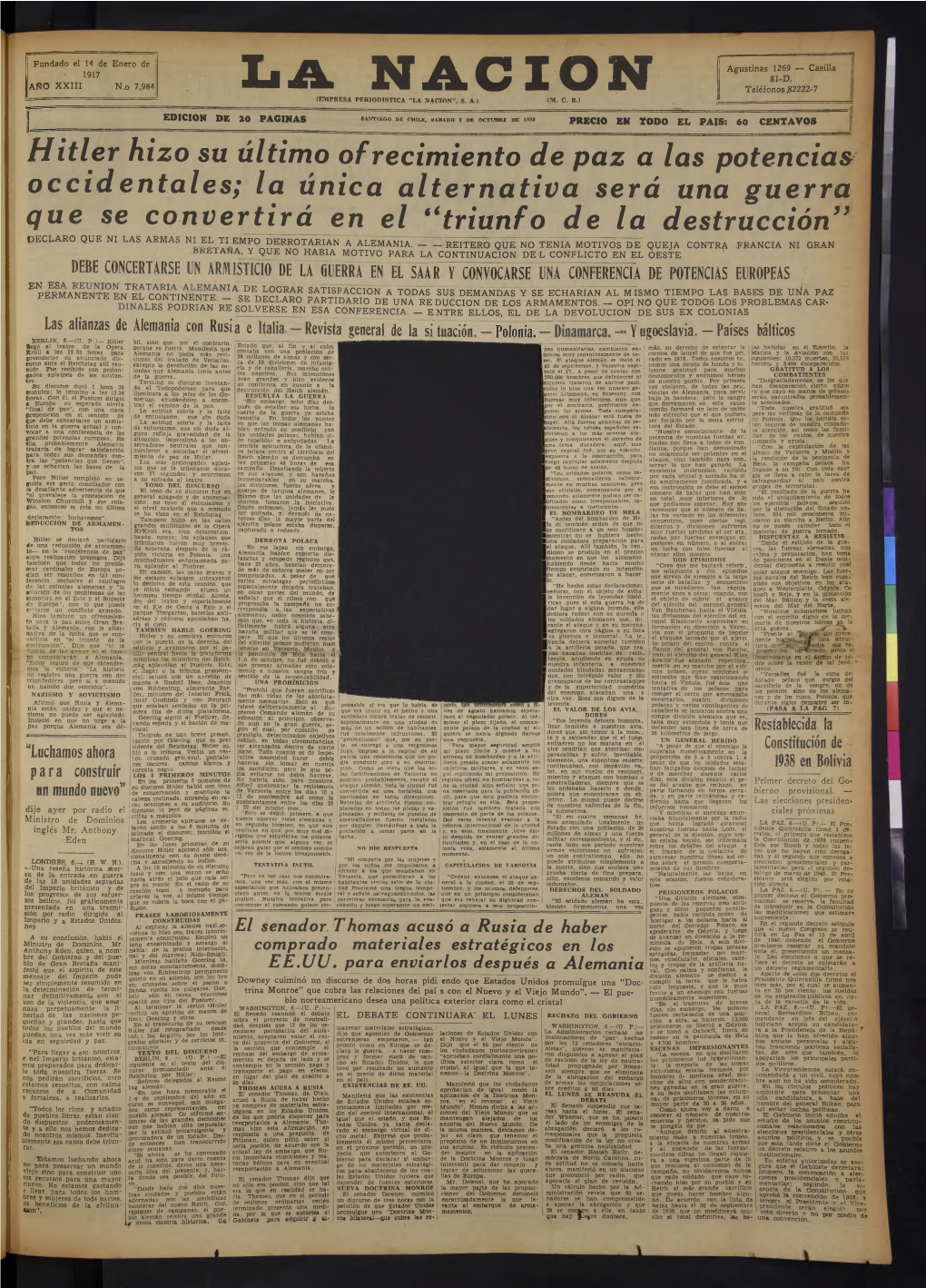 La NACION Teléfonos ,82222-7 (EMPRESA PERIODISTICA "LA NACION", S