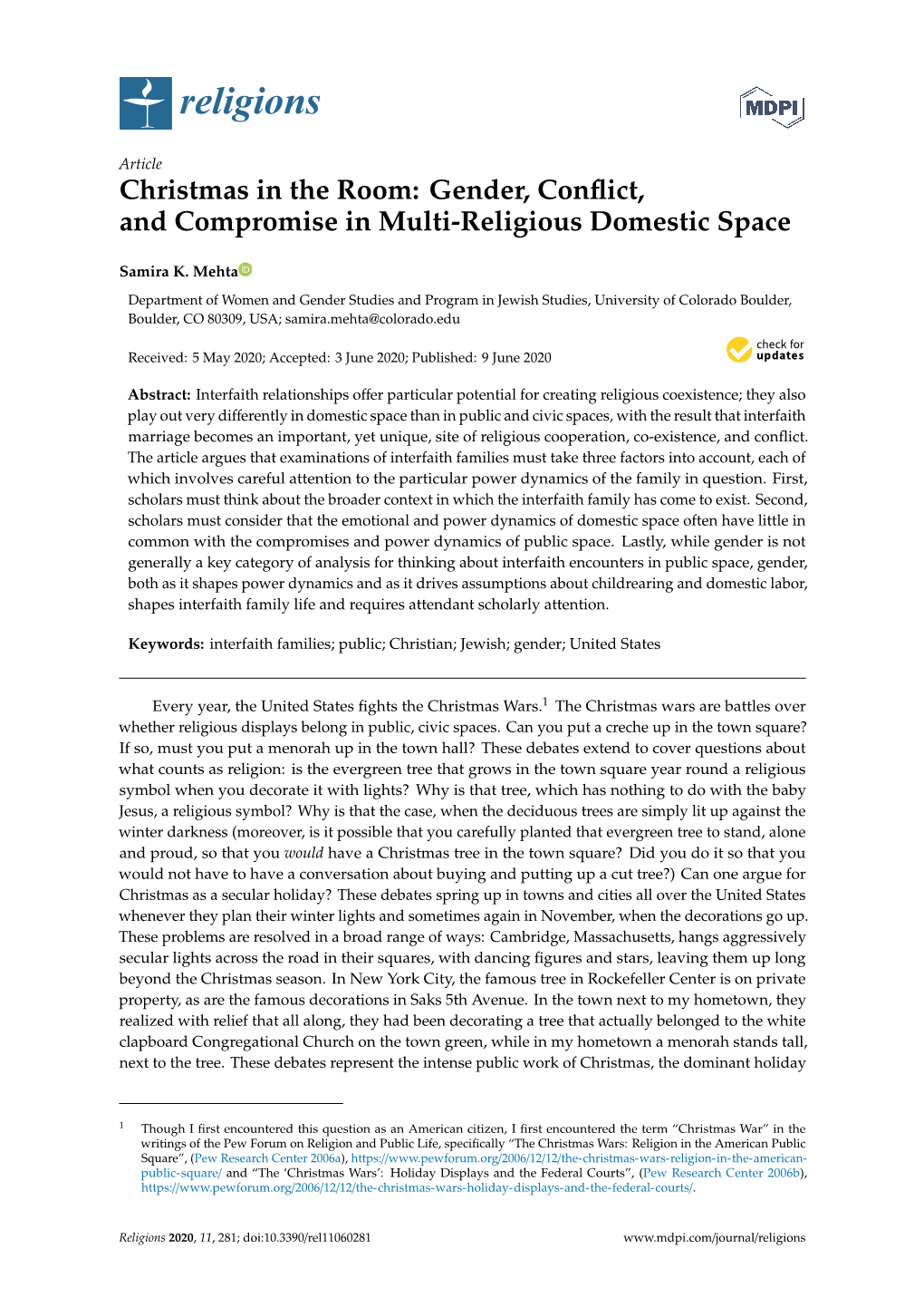 Gender, Conflict, and Compromise in Multi-Religious Domestic