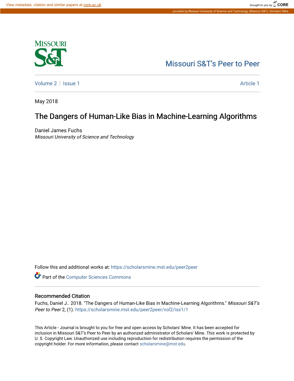 The Dangers of Human-Like Bias in Machine-Learning Algorithms
