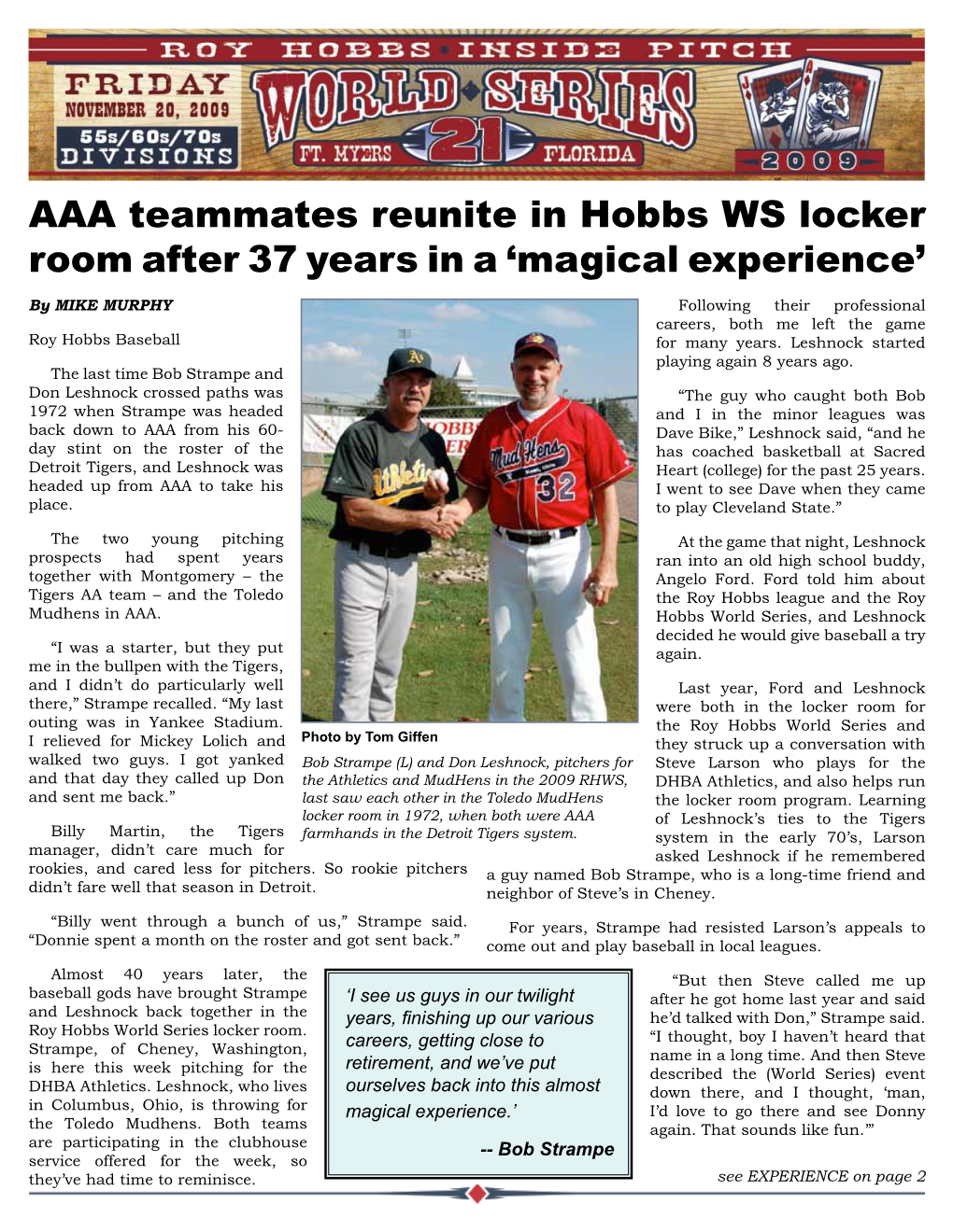 AAA Teammates Reunite in Hobbs WS Locker Room After 37 Years in a ‘Magical Experience’